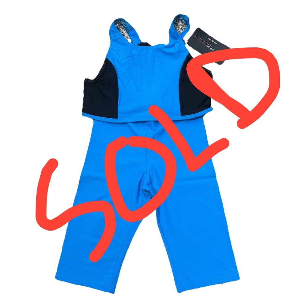 2 Piece Dance Set Theatricals‎ Crop Top Sports Bra And Bike Shorts Yoga Adult XS